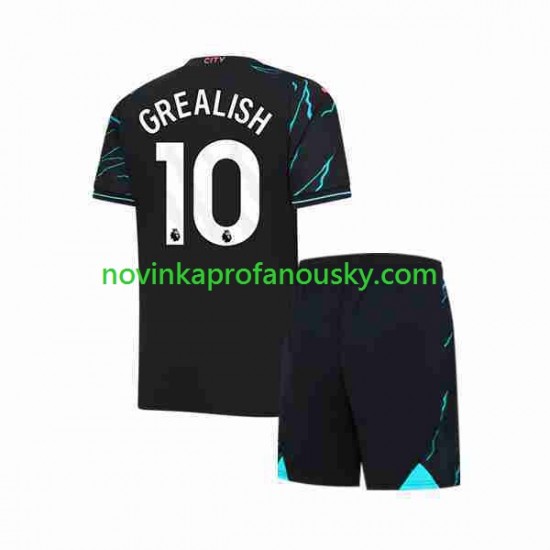Manchester City Dres Jack Grealish 10 Alternativní Fotbalové Dresy pro Děti 2023-2024 Krátký rukáv