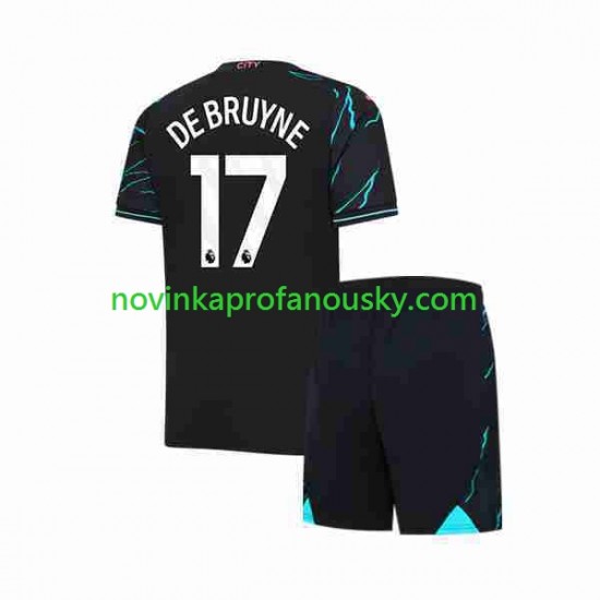 Manchester City Dres Kevin De Bruyne 17 Alternativní Fotbalové Dresy pro Děti 2023-2024 Krátký rukáv