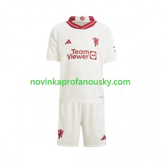 Manchester United Dres Alternativní Fotbalové Dresy pro Děti 2023-2024 Krátký rukáv