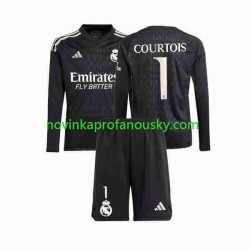 Real Madrid Dres Thibaut Courtois 1 Brankářské Venkovní Fotbalové Dresy pro Děti 2023-2024 Dlouhý rukáv