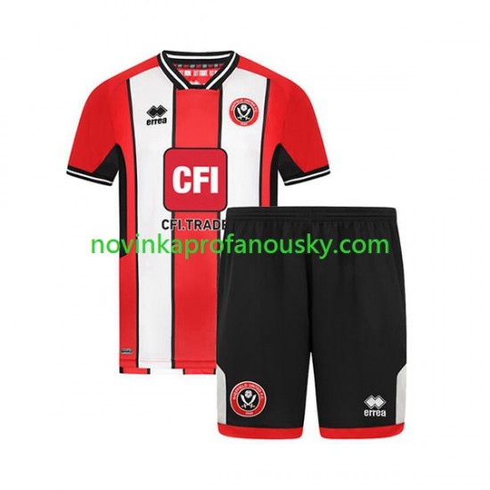 Sheffield United Dres Domácí Fotbalové Dresy pro Děti 2023-2024 Krátký rukáv