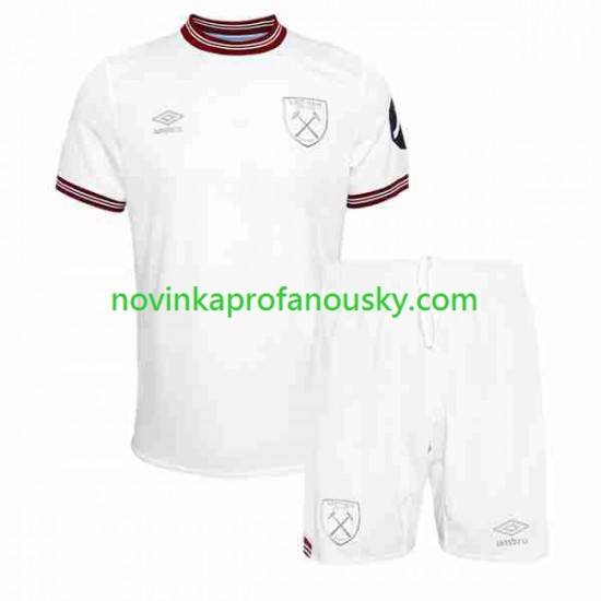 West Ham United Dres Venkovní Fotbalové Dresy pro Děti 2023-2024 Krátký rukáv