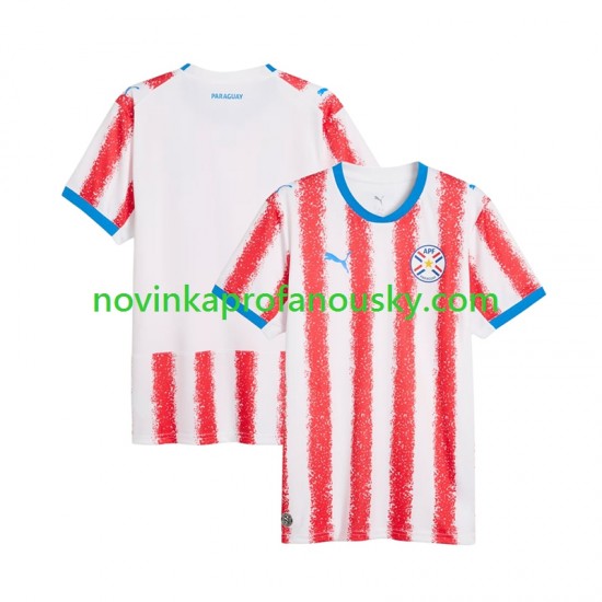 Dres Paraguay Domácí Fotbalové Dresy pro Muže MS ve fotbale 2026 Krátký rukáv