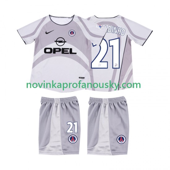 AC Milán Dres RONALDINHO 21 2001 Retro Venkovní Fotbalové Dresy pro Děti 2002 Krátký rukáv