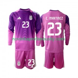 Argentina Dres Emiliano Martinez 23 Brankářské Domácí Fotbalové Dresy pro Děti 2025 Dlouhý rukáv