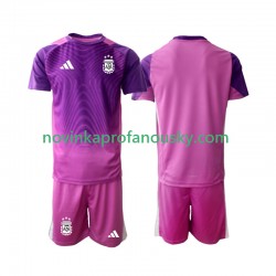 Argentina Dres Brankářské Domácí Fotbalové Dresy pro Děti 2025 Krátký rukáv