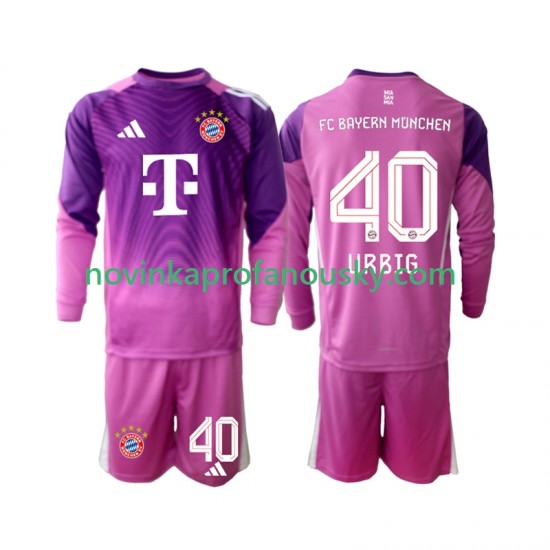 FC Bayern Mnichov Dres Jonas Urbig 40 Brankářské Čtvrtý Fotbalové Dresy pro Děti 2025-2026 Dlouhý rukáv