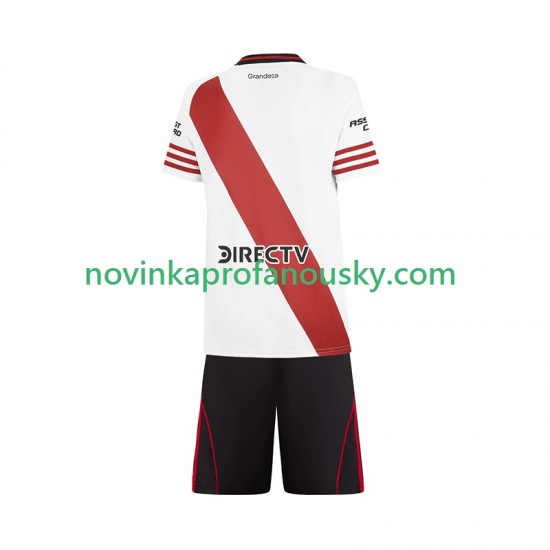 CA River Plate Dres Domácí Fotbalové Dresy pro Děti 2025-2026 Krátký rukáv