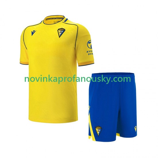 Cádiz CF Dres Domácí Fotbalové Dresy pro Děti 2025-2026 Krátký rukáv