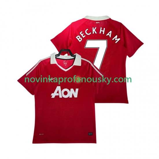 Manchester United Dres BECKHAM 7 Retro Domácí Fotbalové Dresy pro Muže 2011 2010 Krátký rukáv