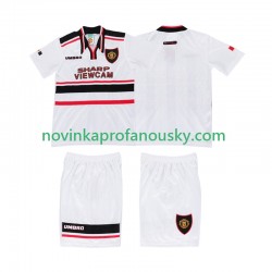 Manchester United Dres Retro Venkovní Fotbalové Dresy pro Děti 1998 Krátký rukáv