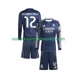 Real Madrid Dres Trent Alexander-Arnold 12 Venkovní Fotbalové Dresy pro Děti 2025-2026 Dlouhý rukáv