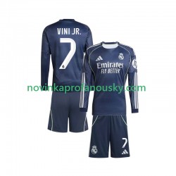 Real Madrid Dres Vinicius Junior 7 Venkovní Fotbalové Dresy pro Děti 2025-2026 Dlouhý rukáv