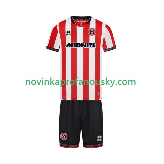 Sheffield United Dres Domácí Fotbalové Dresy pro Děti 2025-2026 Krátký rukáv