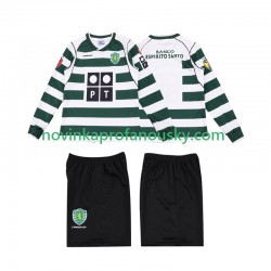 Sporting CP Dres 2001 2003 Retro Domácí Fotbalové Dresy pro Děti Dlouhý rukáv