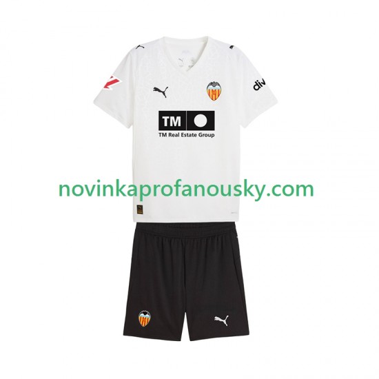 Valencia CF Dres Domácí Fotbalové Dresy pro Děti 2025-2026 Krátký rukáv