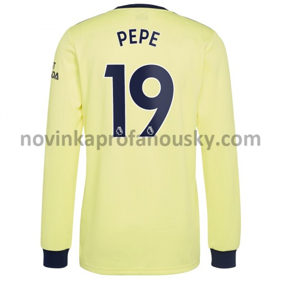 Arsenal Dres Nicolas Pepe 19 Venkovní Fotbalové Dresy pro Muže 2021-2022 Dlouhý Rukáv