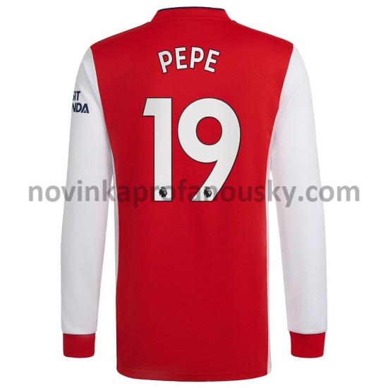 Arsenal Dres Nicolas Pepe 19 Domácí Fotbalové Dresy pro Muže 2021-2022 Dlouhý Rukáv