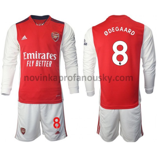 Arsenal Dres Odegaard 8 Domácí Fotbalové Dresy pro Děti 2021-2022 Dlouhý Rukáv