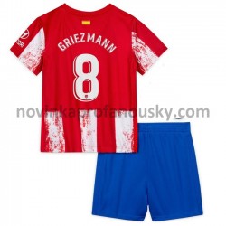 Atlético Madrid Dres Antoine Griezmann 8 Domácí Fotbalové Dresy pro Děti 2021-2022