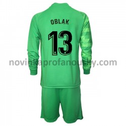 Atlético Madrid Dres Brankářské Jan Oblak 13 Alternativní Fotbalové Dresy pro Děti 2021-2022 Dlouhý Rukáv