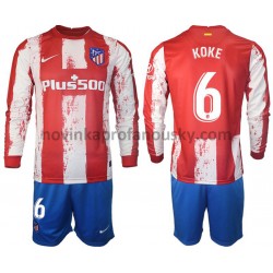 Atlético Madrid Dres Koke 6 Domácí Fotbalové Dresy pro Děti 2021-2022 Dlouhý Rukáv