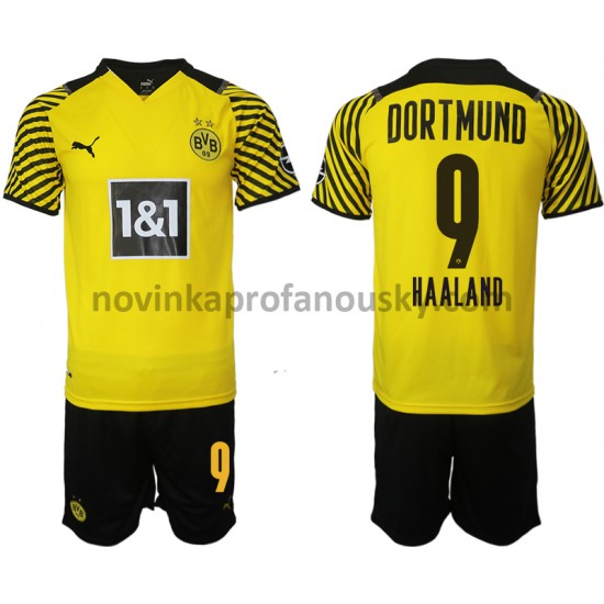 Borussia Dortmund Dres Erling Haaland 9 Domácí Fotbalové Dresy pro Děti 2021-2022