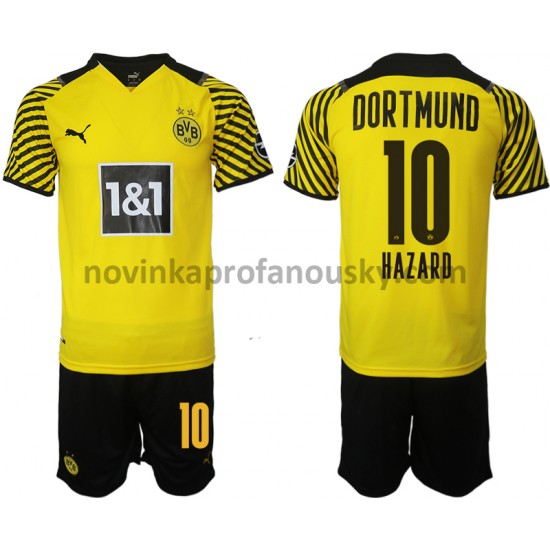 Borussia Dortmund Dres Thorgan Hazard 10 Domácí Fotbalové Dresy pro Děti 2021-2022