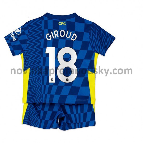 Chelsea Dres Olivier Giroud 18 Domácí Fotbalové Dresy pro Děti 2021-2022