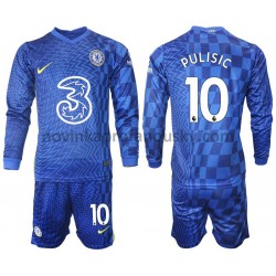 Chelsea Dres Pulisic 10 Domácí Fotbalové Dresy pro Děti 2021-2022 Dlouhý Rukáv