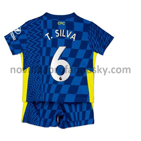 Chelsea Dres T. Silva 6 Domácí Fotbalové Dresy pro Děti 2021-2022