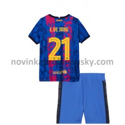 FC Barcelona Dres Frenkie de Jong 21 Alternativní Fotbalové Dresy pro Děti 2021-2022