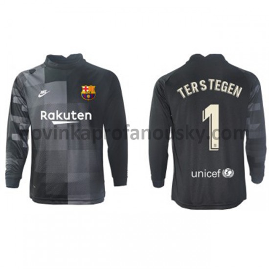FC Barcelona Dres Brankářské Ter Stegen 1 Venkovní Fotbalové Dresy pro Muže 2021-2022 Dlouhý Rukáv