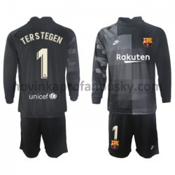 FC Barcelona Dres Brankářské Ter Stegen 1 Venkovní Fotbalové Dresy pro Děti 2021-2022 Dlouhý Rukáv