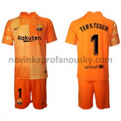 FC Barcelona Dres Brankářské Ter Stegen 1 Domácí Fotbalové Dresy pro Děti 2021-2022