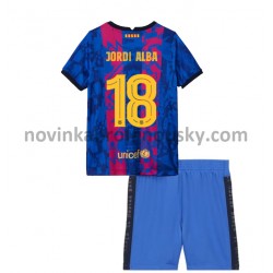 FC Barcelona Dres Jordi Alba 18 Alternativní Fotbalové Dresy pro Děti 2021-2022