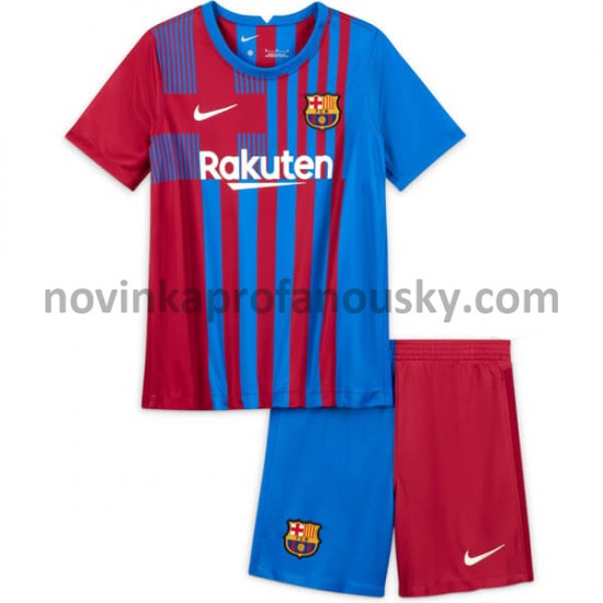 FC Barcelona Dres Domácí Fotbalové Dresy pro Děti 2021-2022