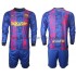 FC Barcelona Dres Alternativní Fotbalové Dresy pro Děti 2021-2022 Dlouhý Rukáv