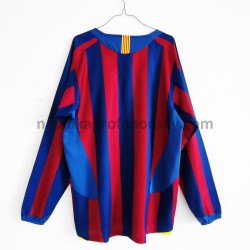 FC Barcelona Dres Retro Domácí Fotbalové Dresy pro Muže 2005-2006 Dlouhý Rukáv