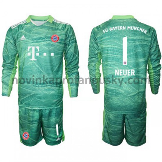 FC Bayern Mnichov Dres Brankářské Manuel Neuer 1 Alternativní Fotbalové Dresy pro Děti 2021-2022 Dlouhý Rukáv
