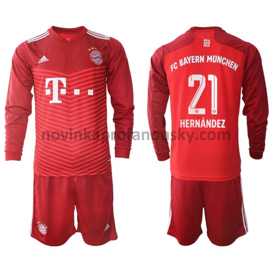 FC Bayern Mnichov Dres Lucas Hernandez 21 Domácí Fotbalové Dresy pro Děti 2021-2022 Dlouhý Rukáv