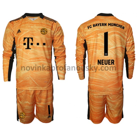 FC Bayern Mnichov Dres Manuel Neuer 1 Brankářské Domácí Fotbalové Dresy pro Děti 2021-2022 Dlouhý Rukáv