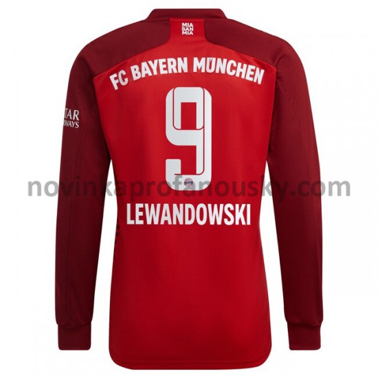 FC Bayern Mnichov Dres Robert Lewandowski 9 Domácí Fotbalové Dresy pro Muže 2021-2022 Dlouhý Rukáv