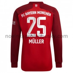 FC Bayern Mnichov Dres Thomas Muller 25 Domácí Fotbalové Dresy pro Muže 2021-2022 Dlouhý Rukáv