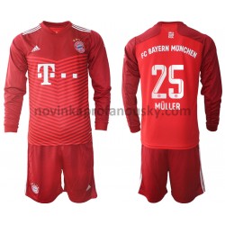 FC Bayern Mnichov Dres Thomas Muller 25 Domácí Fotbalové Dresy pro Děti 2021-2022 Dlouhý Rukáv