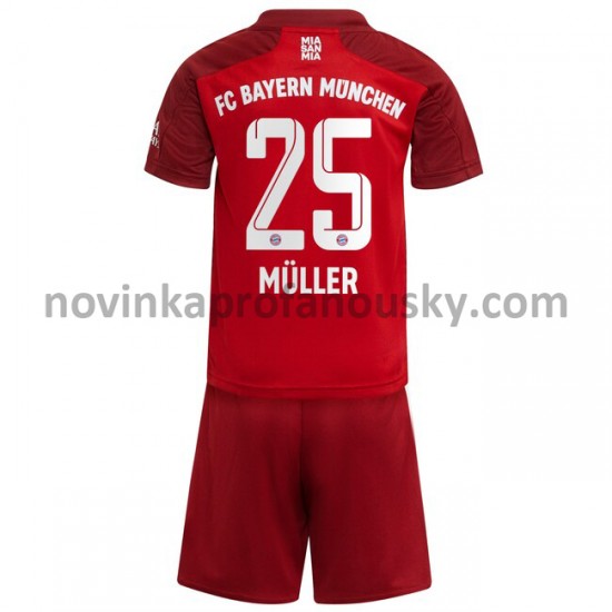 FC Bayern Mnichov Dres Thomas Muller 25 Domácí Fotbalové Dresy pro Děti 2021-2022