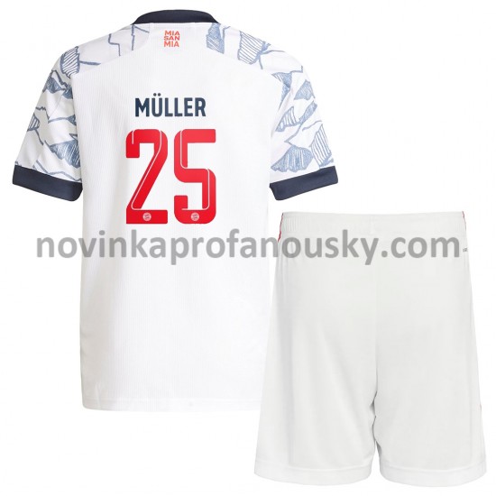 FC Bayern Mnichov Dres Thomas Muller 25 Alternativní Fotbalové Dresy pro Děti 2021-2022