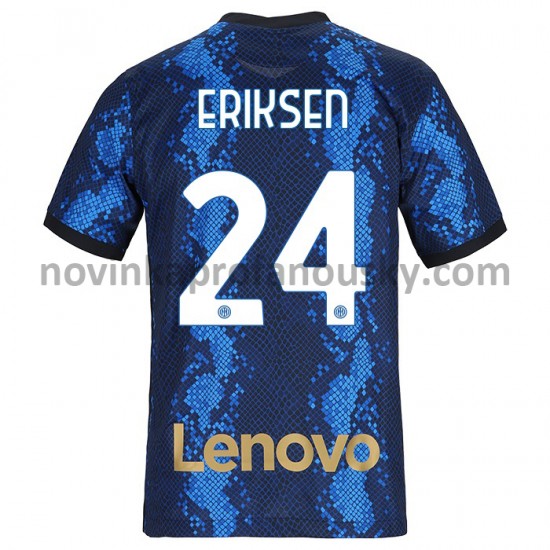 Inter Milán Dres Dres Christian Eriksen 24 Domácí Fotbalové Dresy pro Muže 2021-2022