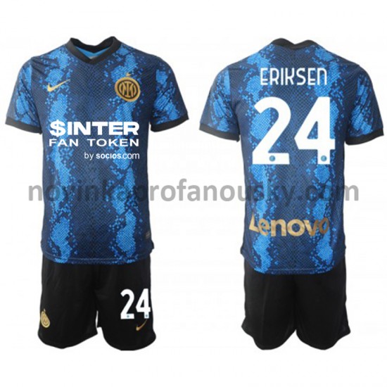 Inter Milán Dres Dres Christian Eriksen 24 Domácí Fotbalové Dresy pro Děti 2021-2022