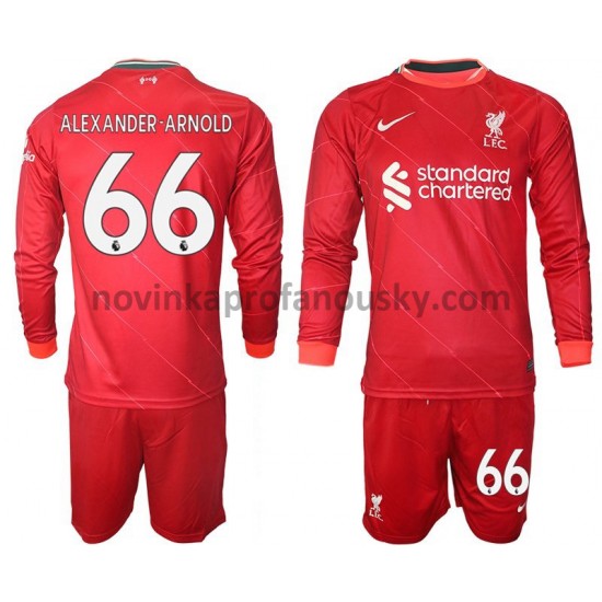Liverpool Dres Alexander-Arnold 66 Domácí Fotbalové Dresy pro Děti 2021-2022 Dlouhý Rukáv
